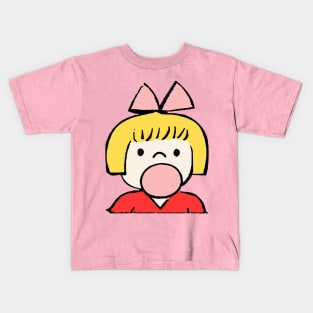 Cute Retro Bubblegum Girl Design Kids T-Shirt